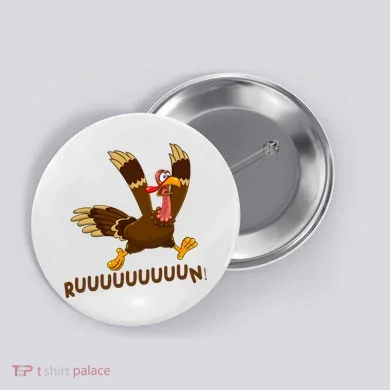 Run Funny Thanksgiving Turkey Button