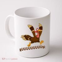 Run Funny Thanksgiving Turkey Coffee Mug thumb 0