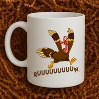Run Funny Thanksgiving Turkey Coffee Mug thumb 2