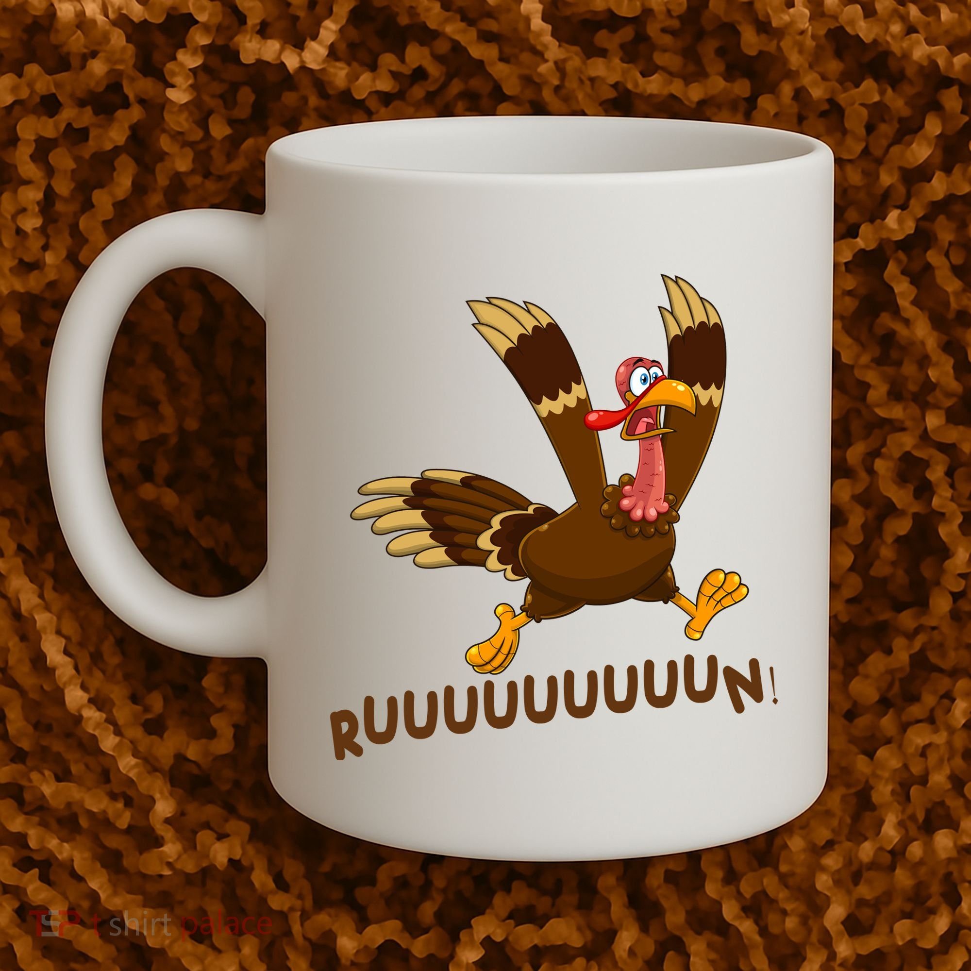 Run Funny Thanksgiving Turkey Coffee Mug