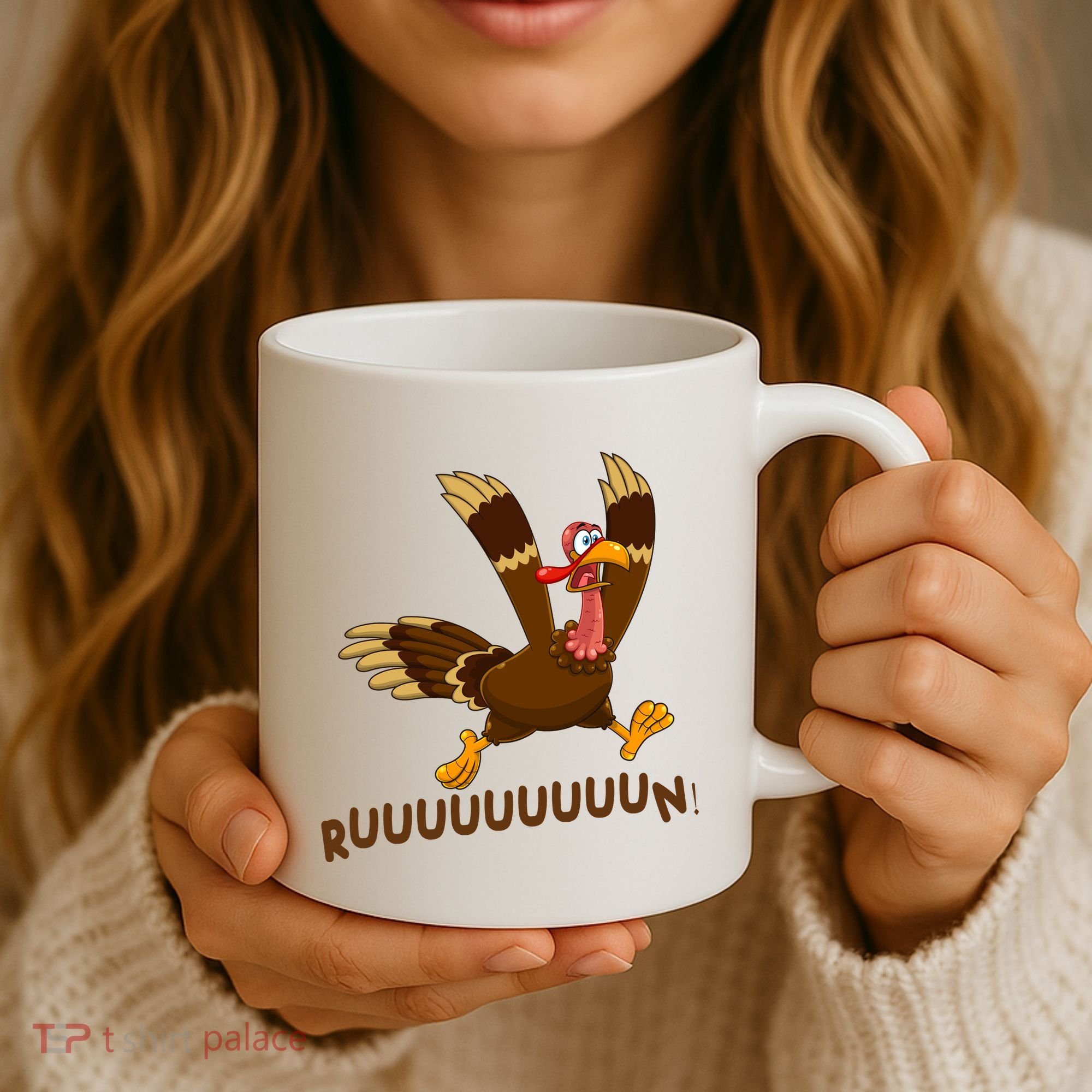 Run Funny Thanksgiving Turkey Coffee Mug