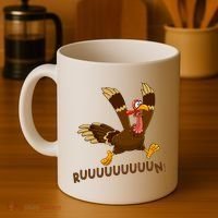 Run Funny Thanksgiving Turkey Coffee Mug thumb 4