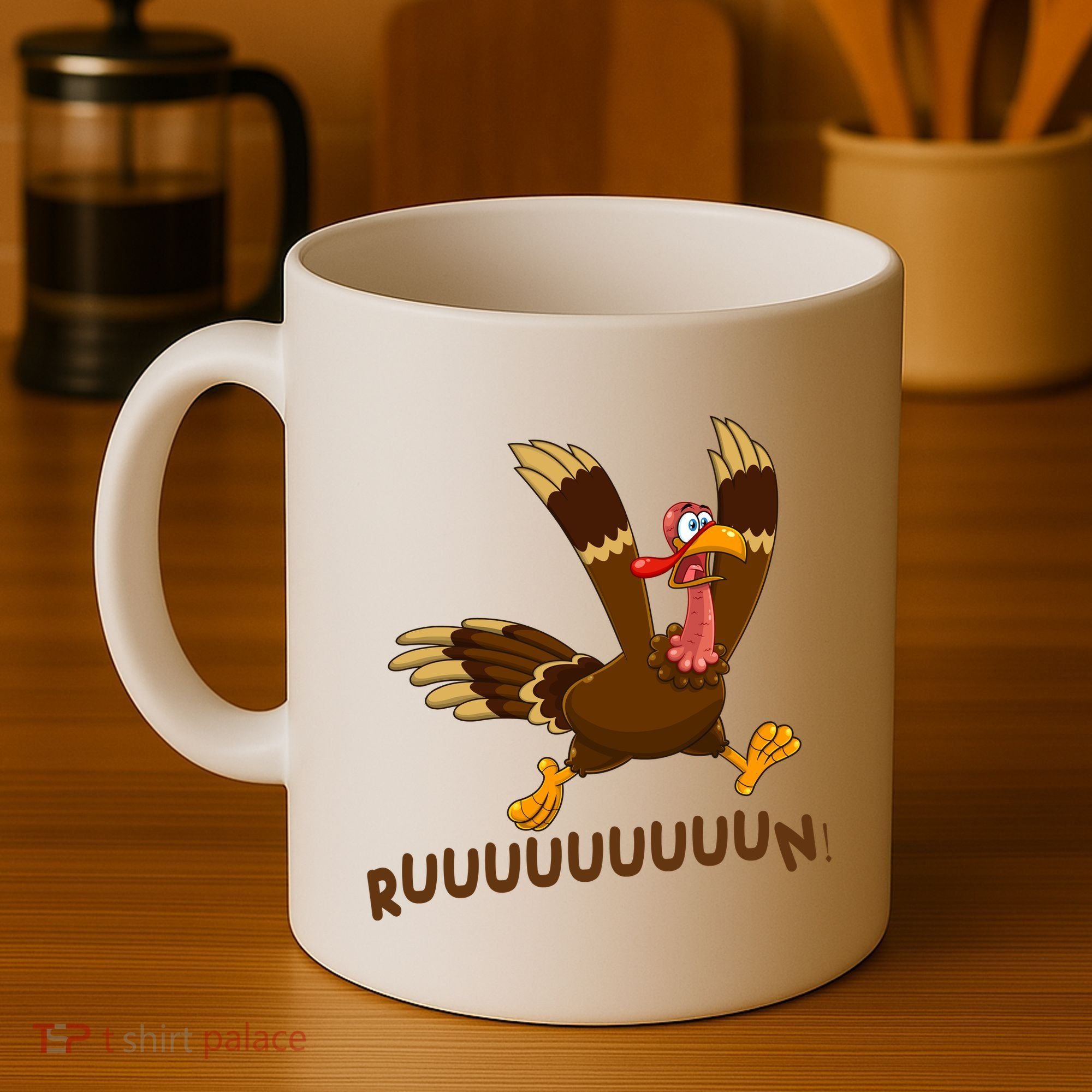 Run Funny Thanksgiving Turkey Coffee Mug