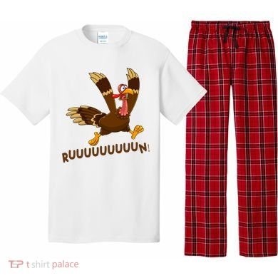 Run Funny Thanksgiving Turkey Pajama Set