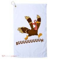 Run Funny Thanksgiving Turkey Golf Towel thumb 0