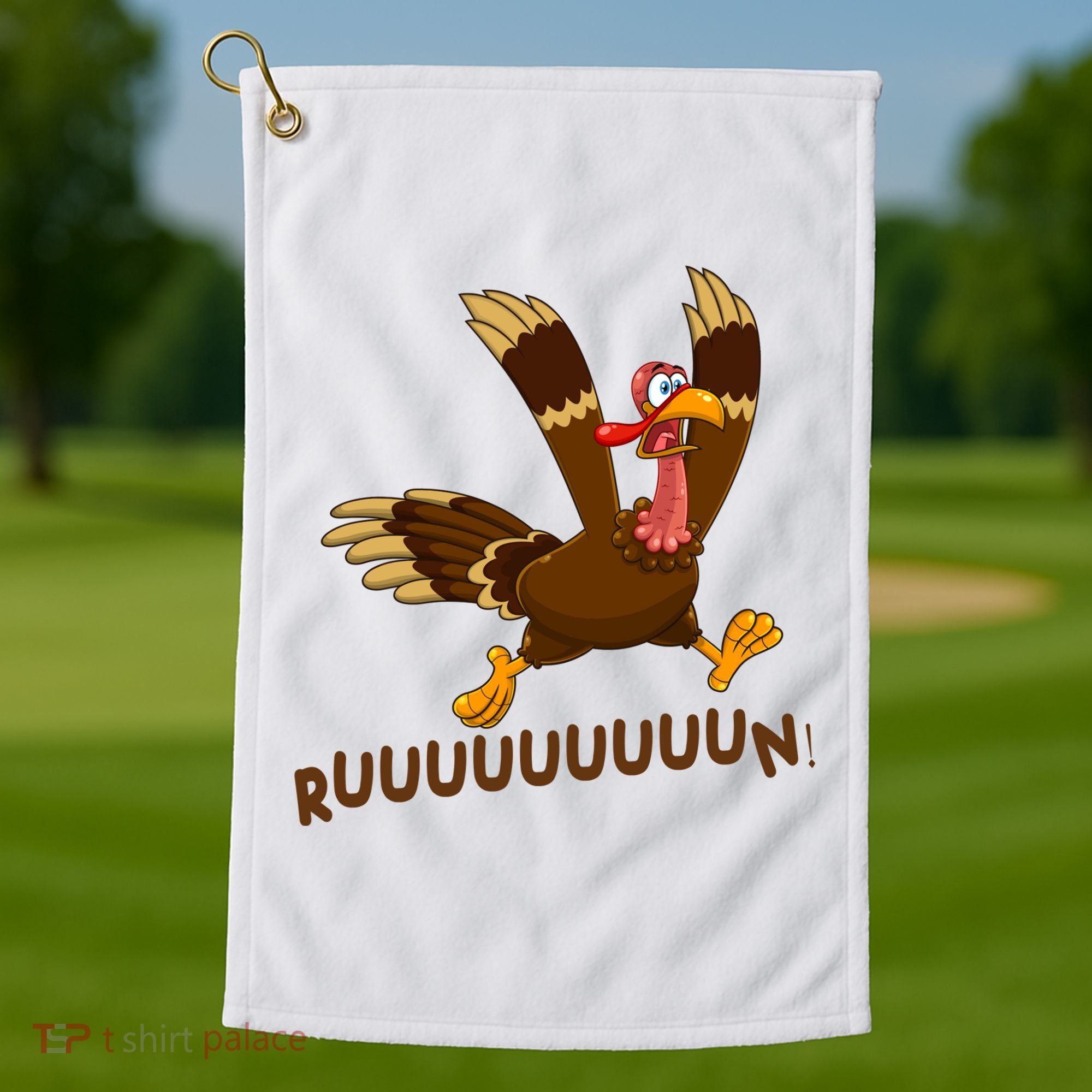 Run Funny Thanksgiving Turkey Golf Towel