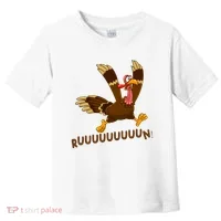 Run Funny Thanksgiving Turkey Toddler T-Shirt thumb 0