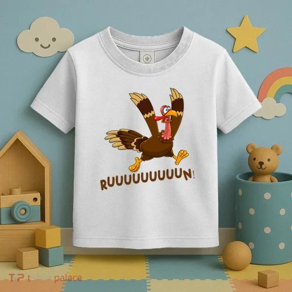 Run Funny Thanksgiving Turkey Toddler T-Shirt