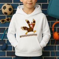 Run Funny Thanksgiving Turkey Kids Hoodie thumb 2