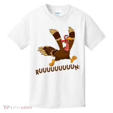 Run Funny Thanksgiving Turkey Kids T-Shirt