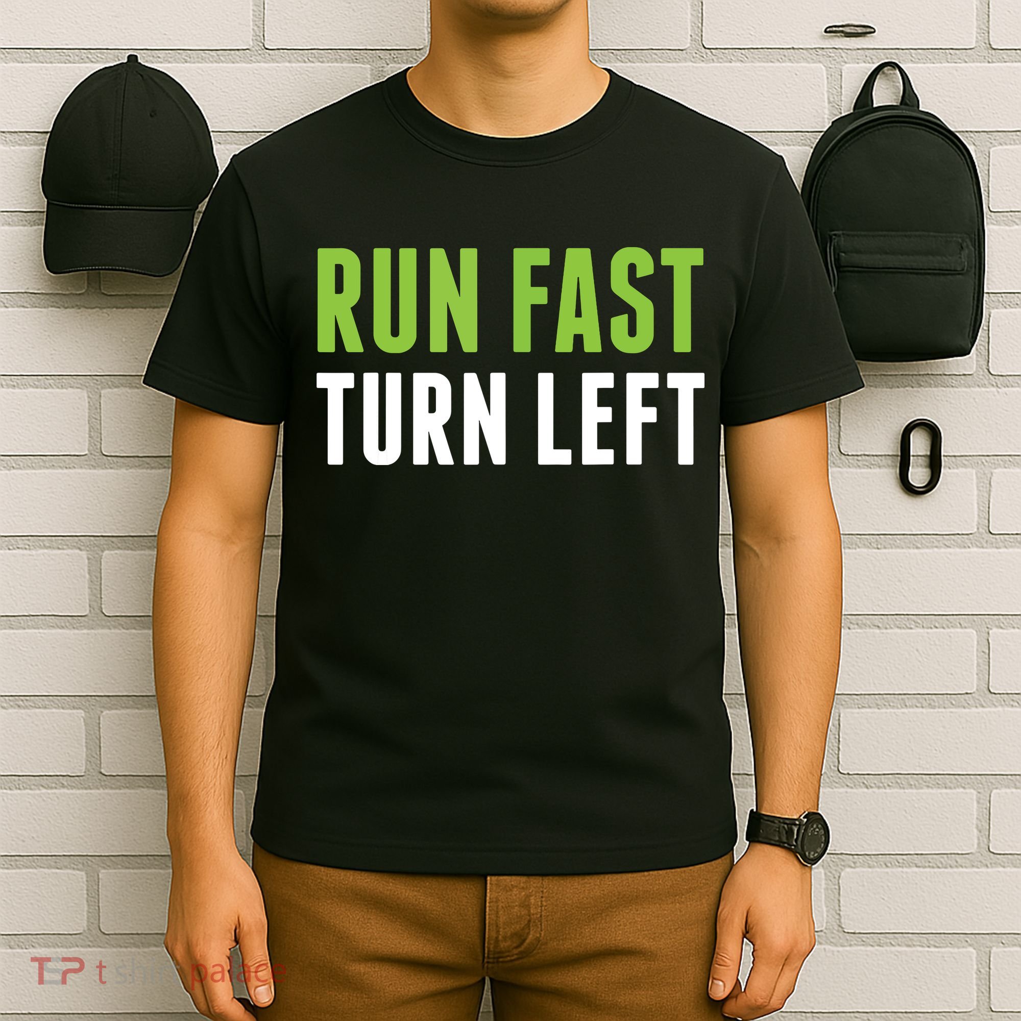 Run Fast Turn Left Track And Field T-Shirt