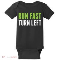 Run Fast Turn Left Track And Field Baby Bodysuit thumb 0