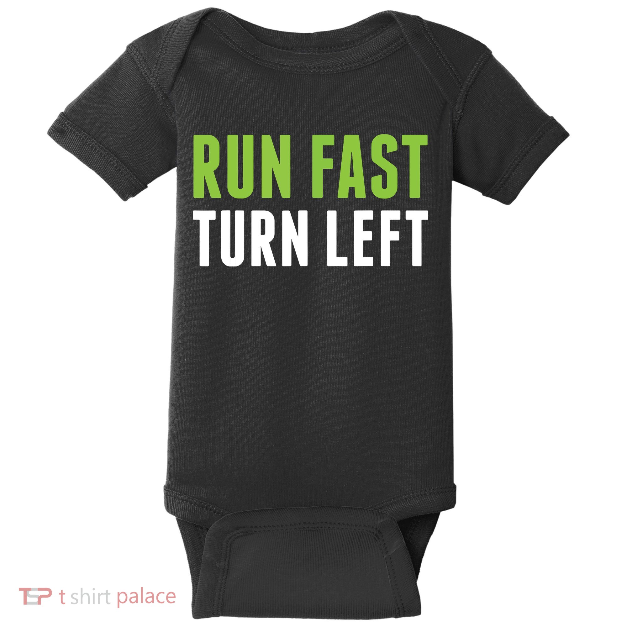 Run Fast Turn Left Track And Field Baby Bodysuit