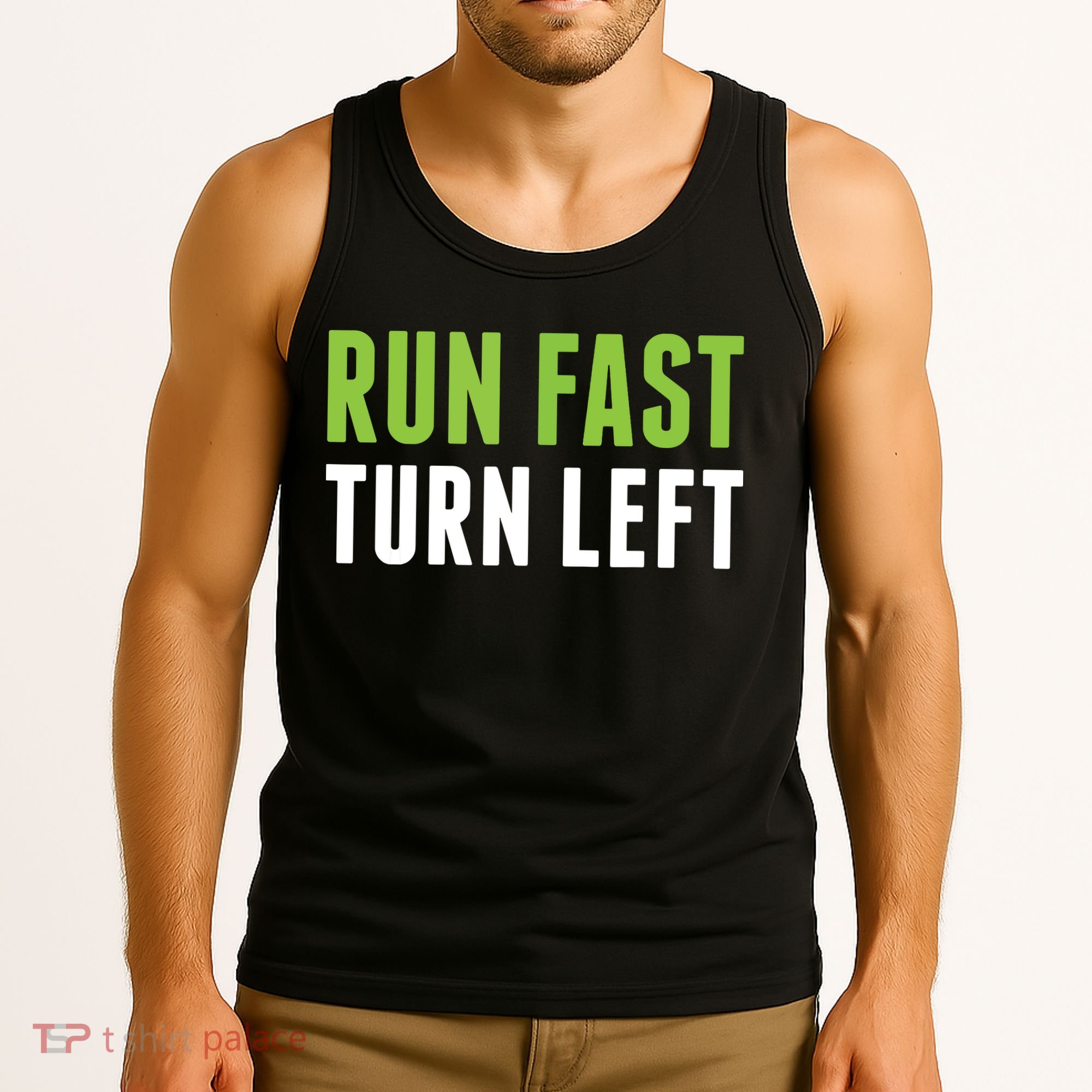 Run Fast Turn Left Track And Field Tank Top