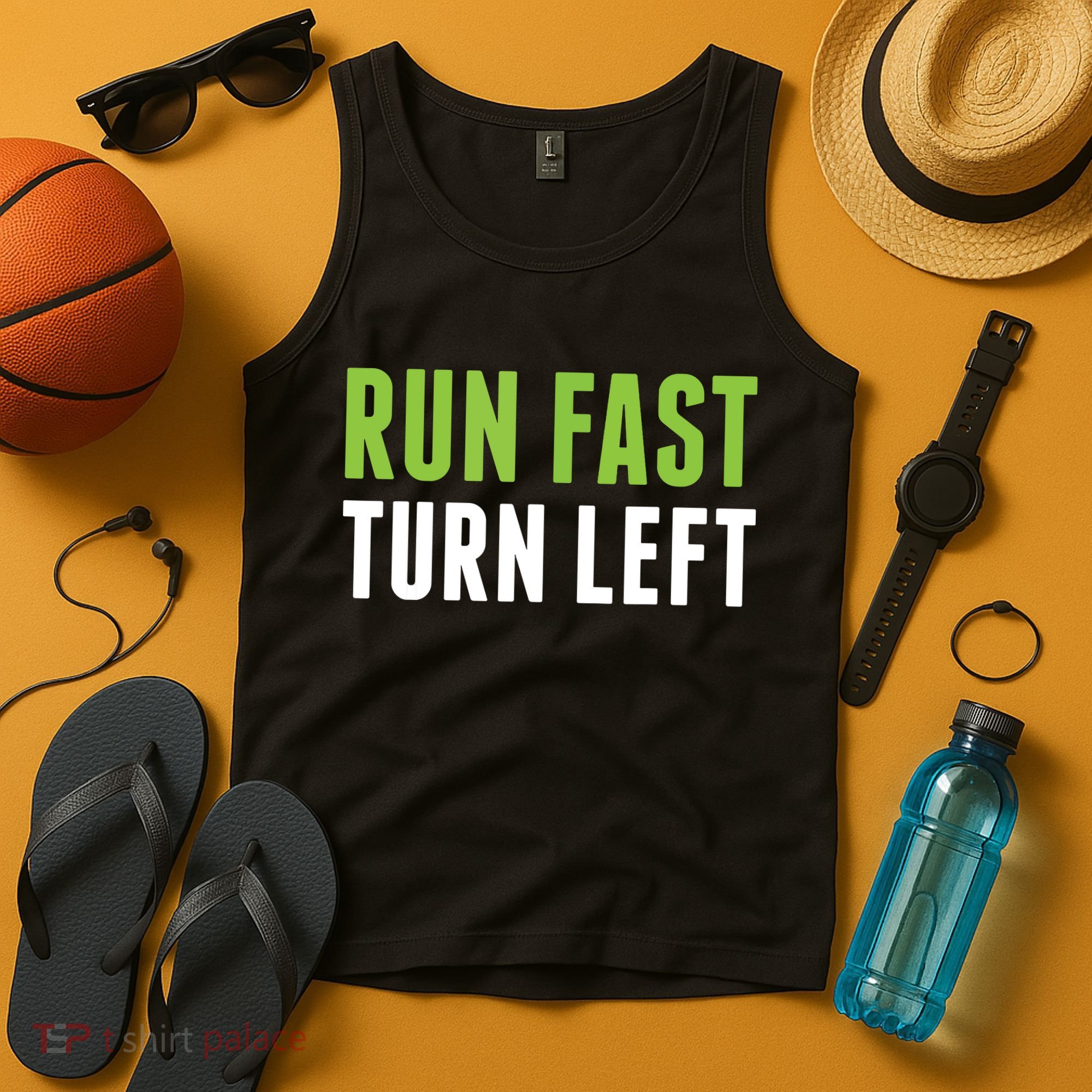 Run Fast Turn Left Track And Field Tank Top