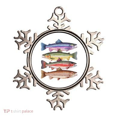River Fish Trout Salmon Colorful Trout In A Row Ornament