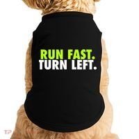 Run Fast Turn Left Funny Track Runner Motivational Fitness Doggie Tank thumb 0