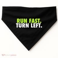 Run Fast Turn Left Funny Track Runner Motivational Fitness USA-Made Doggie Bandana thumb 0