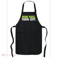 Run Fast Turn Left Funny Track Runner Motivational Fitness Apron thumb 0