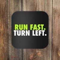 Run Fast Turn Left Funny Track Runner Motivational Fitness Coaster thumb 0