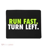 Run Fast Turn Left Funny Track Runner Motivational Fitness Mousepad thumb 0