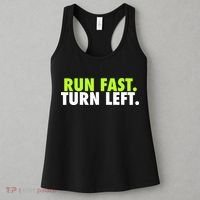 Run Fast Turn Left Funny Track Runner Motivational Fitness Women's Tank Top thumb 3