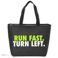 Run Fast Turn Left Funny Track Runner Motivational Fitness Tote Bag thumb 0