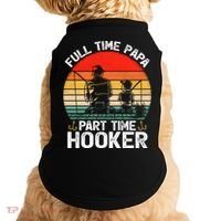 Retro Full Time Papa Part Time Hooker Father's Day Fishing Gift Doggie Tank thumb 0