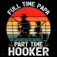 Retro Full Time Papa Part Time Hooker Father's Day Fishing Gift Coffee Mug thumb 5