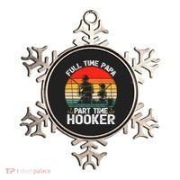 Retro Full Time Papa Part Time Hooker Father's Day Fishing Gift Ornament thumb 0