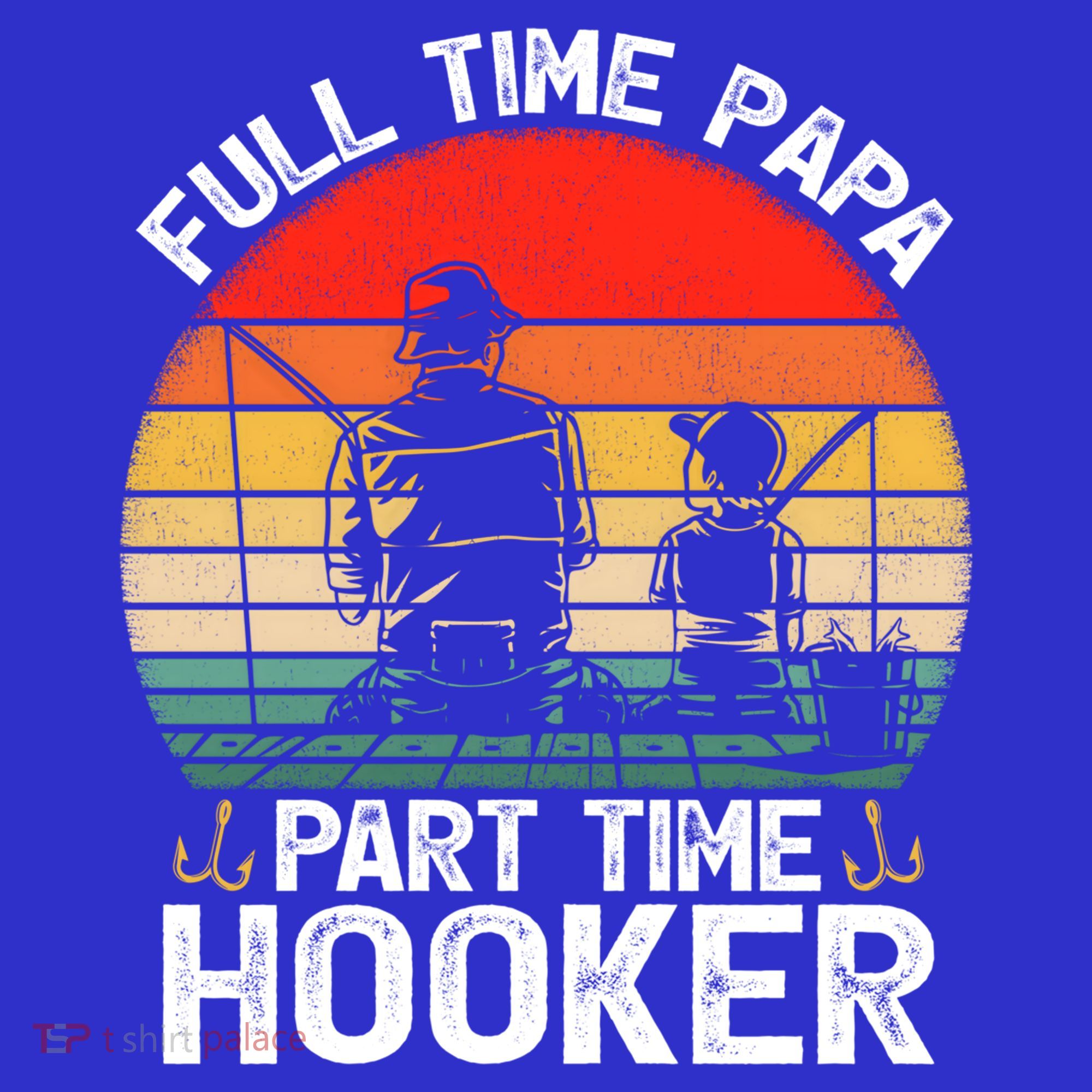 Retro Full Time Papa Part Time Hooker Father's Day Fishing Gift Apron