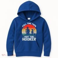 Retro Full Time Papa Part Time Hooker Father's Day Fishing Gift Kids Hoodie thumb 0