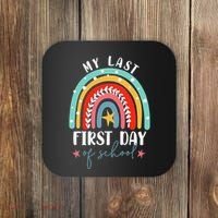 Retired Funny Teacher Retirement My Last First Day Of School Coaster thumb 0