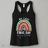 Retired Funny Teacher Retirement My Last First Day Of School Women's Tank Top thumb 3