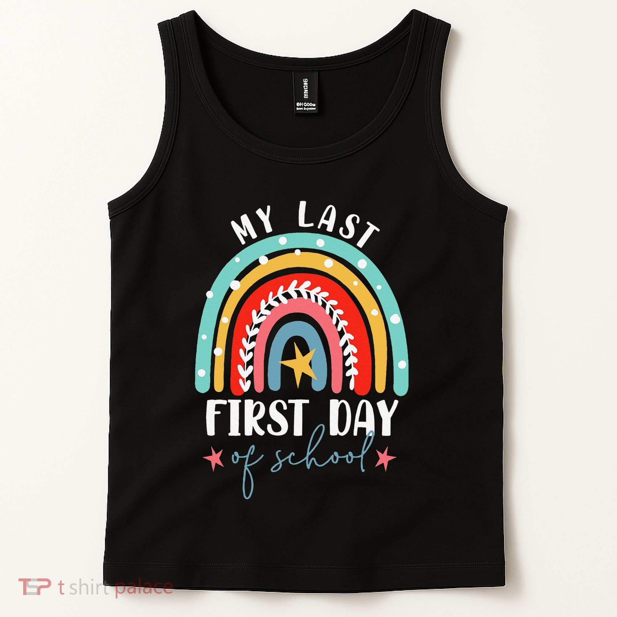 Retired Funny Teacher Retirement My Last First Day Of School Tank Top