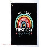 Retired Funny Teacher Retirement My Last First Day Of School Golf Towel thumb 0