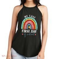 Retired Funny Teacher Retirement My Last First Day Of School Women's Perfect Tri Rocker Tank thumb 2