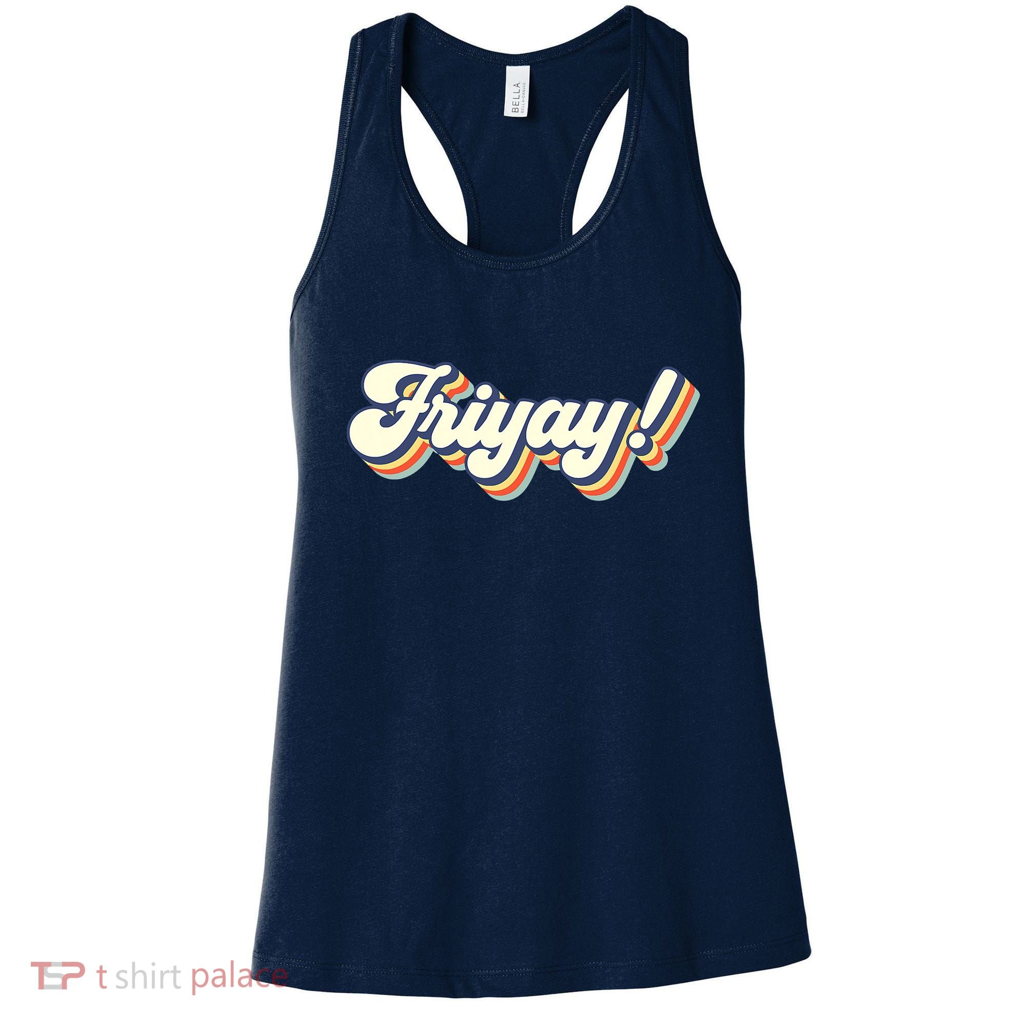 Retro Friyay Teacher Friday Funny Weekend Frinally Mom Life Women's Tank Top
