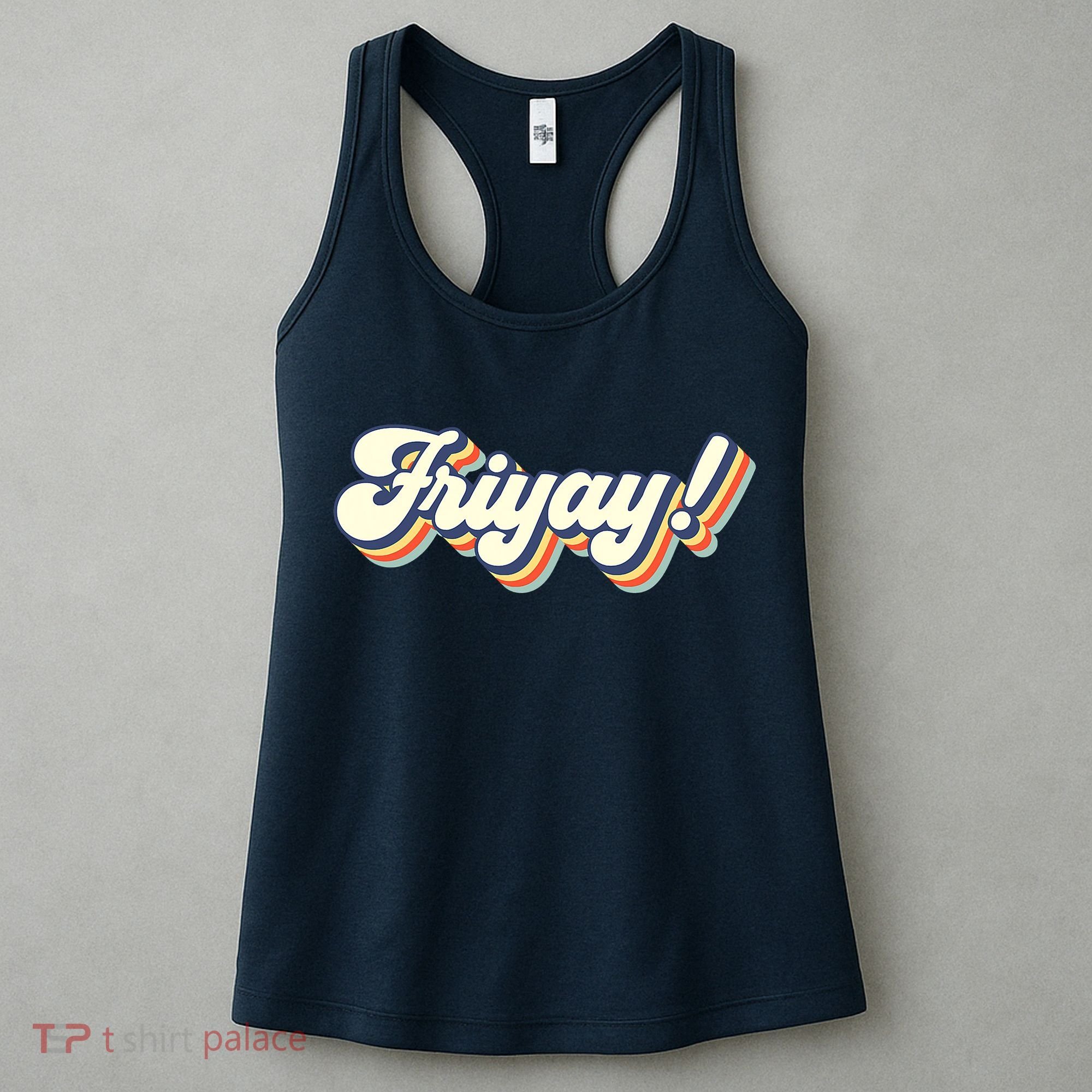 Retro Friyay Teacher Friday Funny Weekend Frinally Mom Life Women's Tank Top
