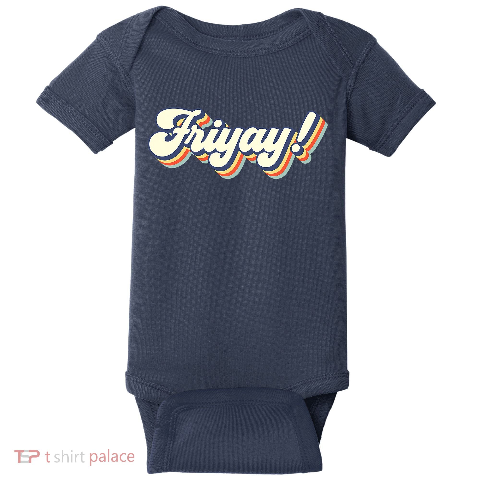 Retro Friyay Teacher Friday Funny Weekend Frinally Mom Life Baby Bodysuit