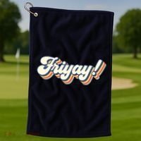 Retro Friyay Teacher Friday Funny Weekend Frinally Mom Life Golf Towel thumb 1
