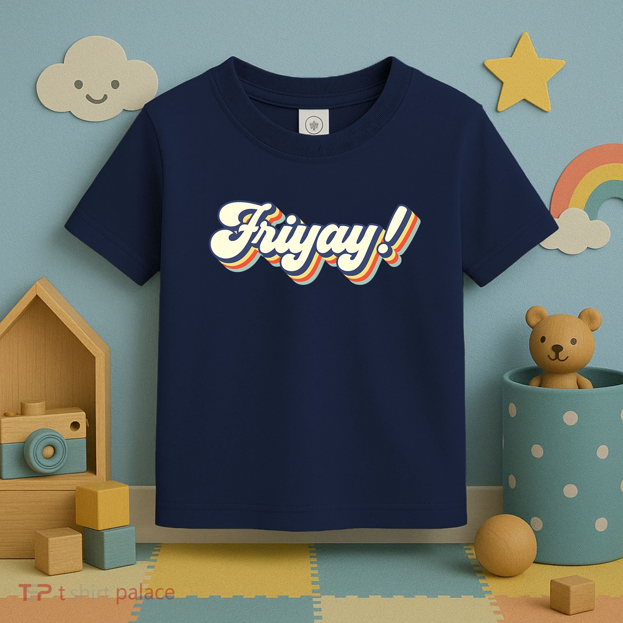 Retro Friyay Teacher Friday Funny Weekend Frinally Mom Life Toddler T-Shirt