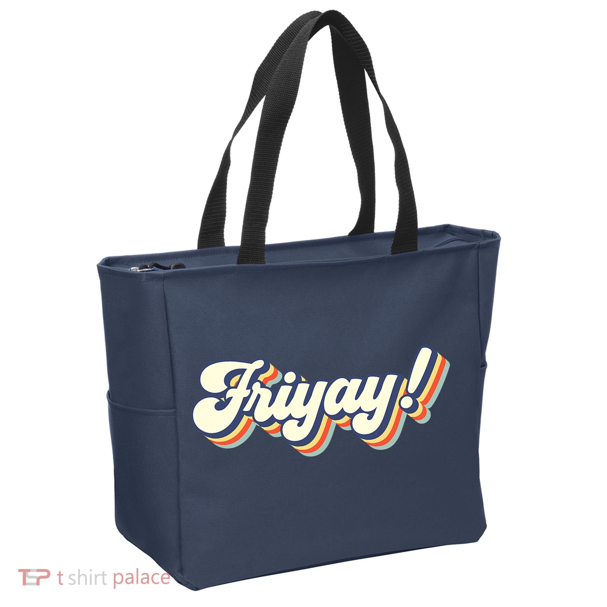 Retro Friyay Teacher Friday Funny Weekend Frinally Mom Life Tote Bag