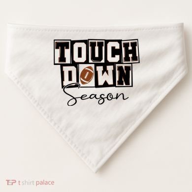 Retro Football Touchdown Season USA-Made Doggie Bandana