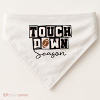 Retro Football Touchdown Season USA-Made Doggie Bandana thumb 0