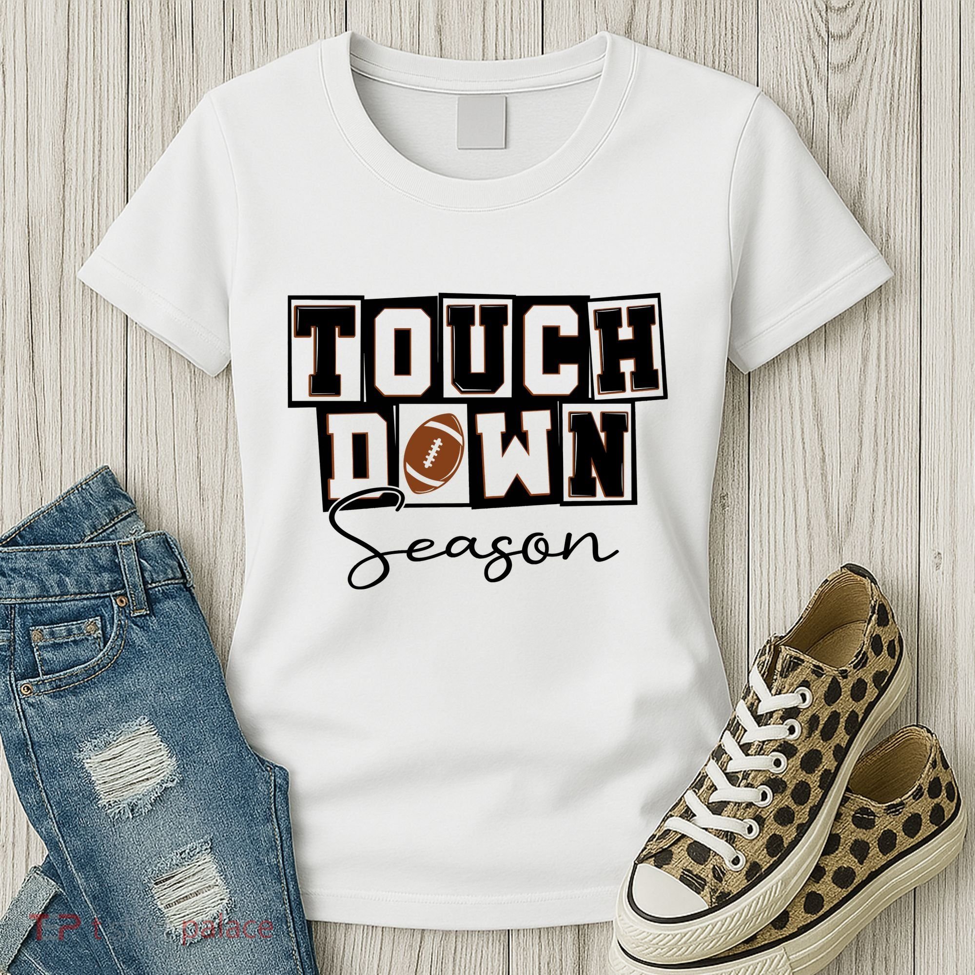 Retro Football Touchdown Season Women's T-Shirt