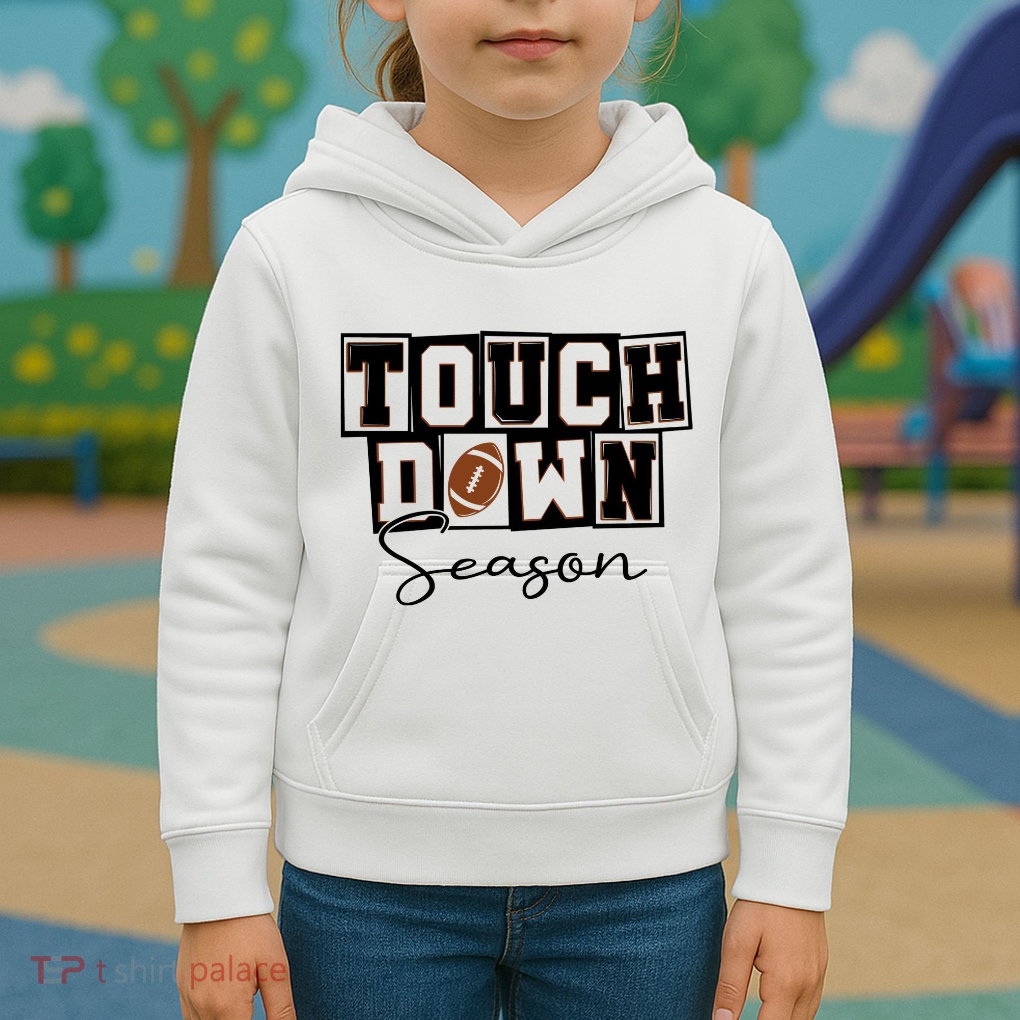 Retro Football Touchdown Season Kids Hoodie
