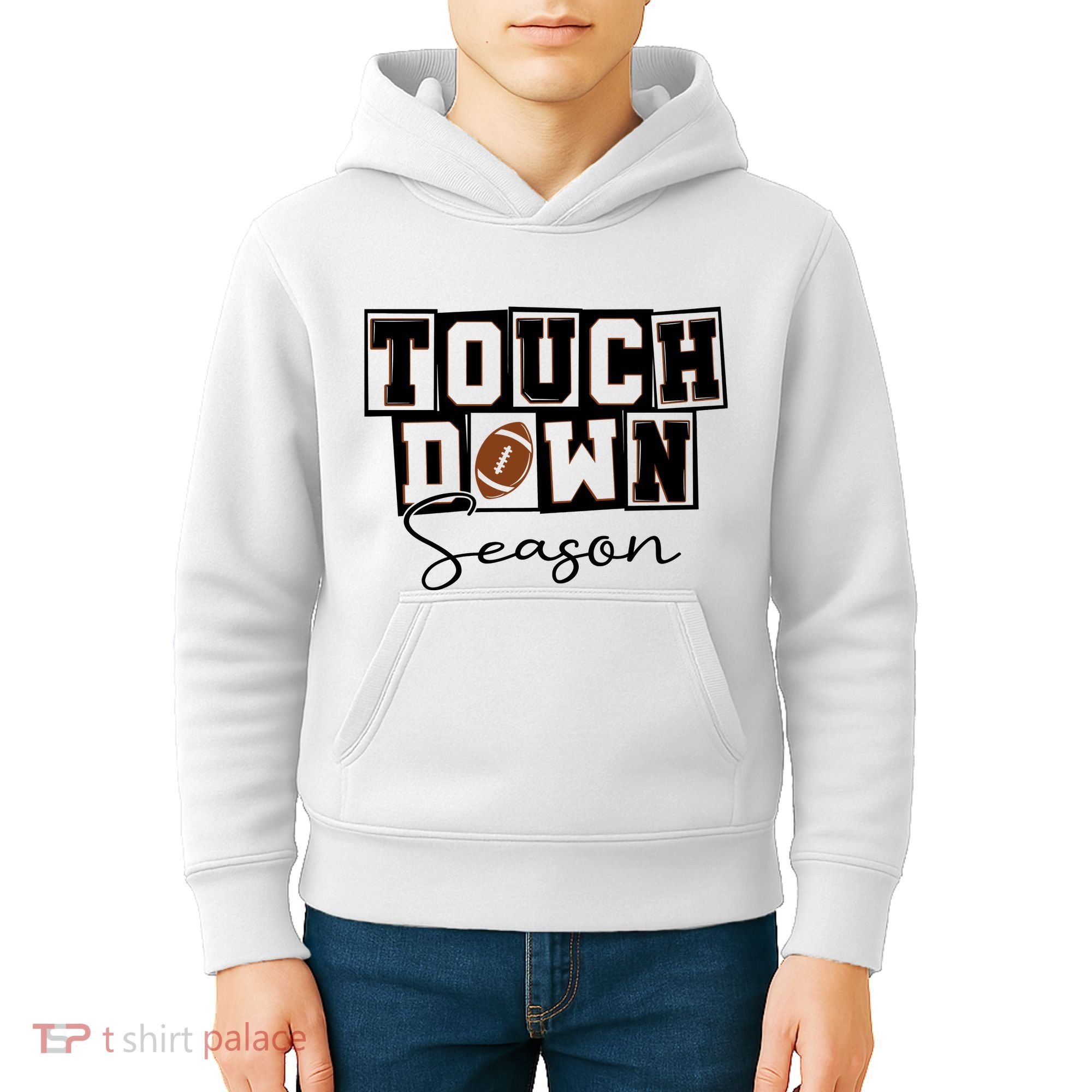 Retro Football Touchdown Season Kids Hoodie