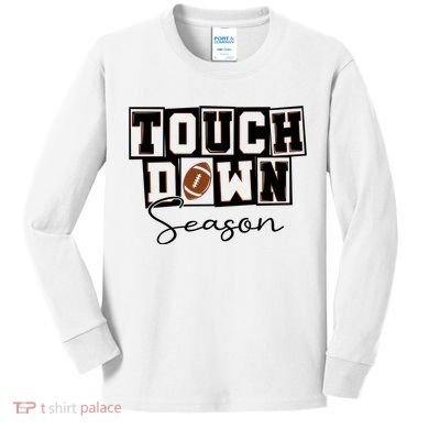 Retro Football Touchdown Season Kids Long Sleeve Shirt