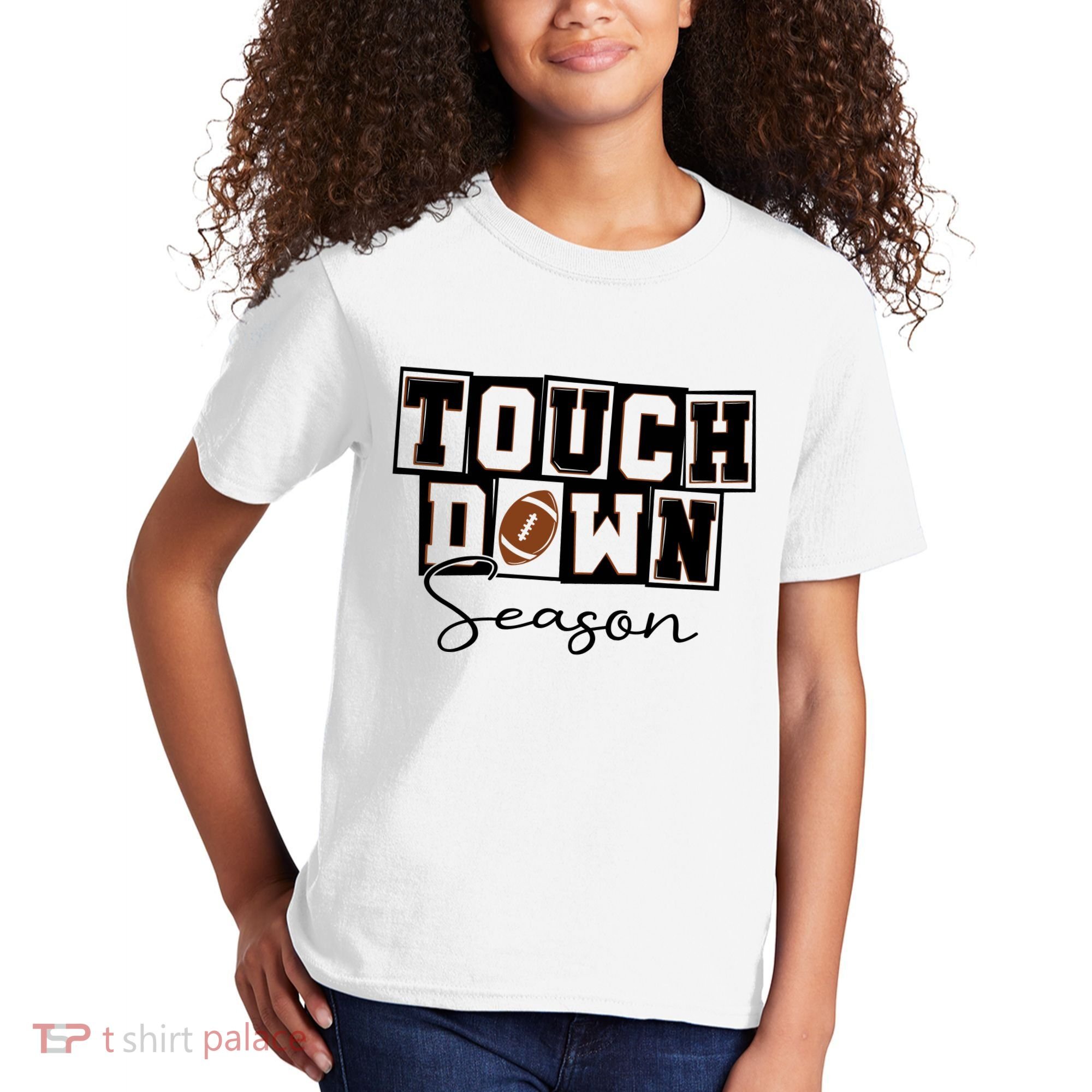 Retro Football Touchdown Season Kids T-Shirt